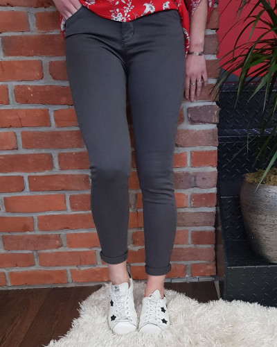 Pantalon gris fonc skinny push up taille haute 9934