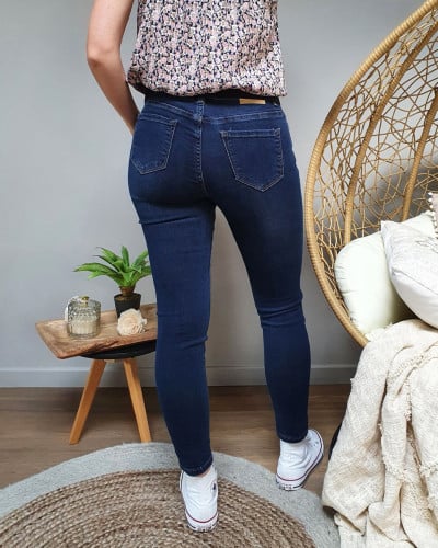 Jean slim shop femme bleu foncé