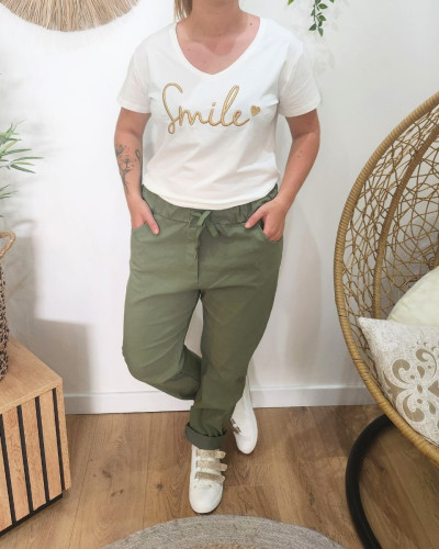 Pantalon femme fluide uni