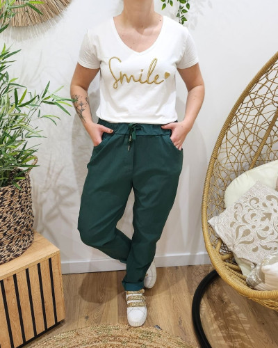 Pantalon femme fluide uni