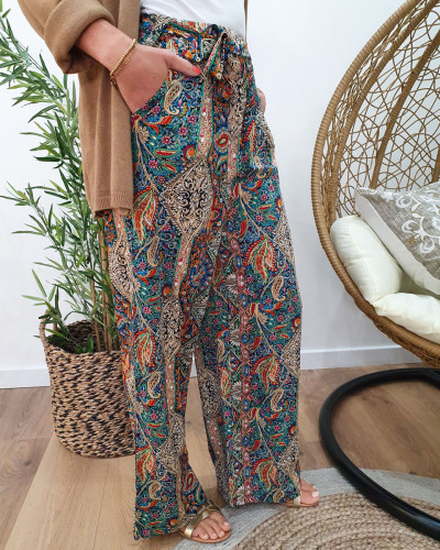 Pantalon imprimé foulard sales