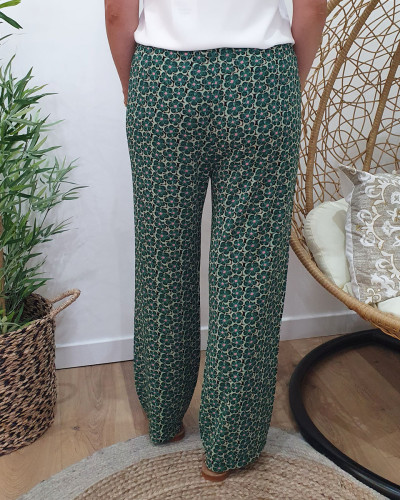 Pantalon femme fluide Amandine vert