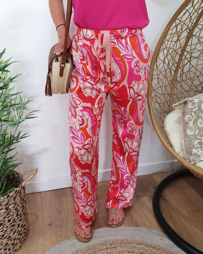 Pantalon rose fluide outlet