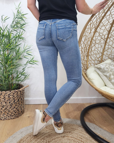 Jean femme skinny push up taille haute