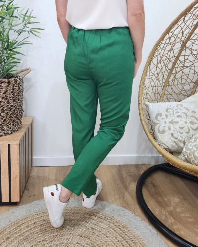 Pantalon fluide taille haute noeud best sale