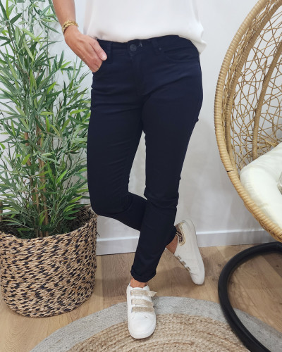 Pantalon bleu sales marine taille haute