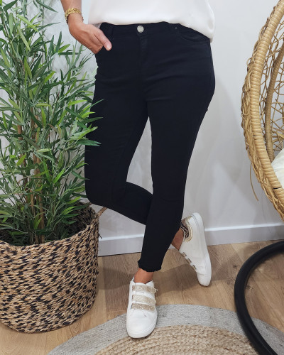 Pantalon femme noir skinny 7/8