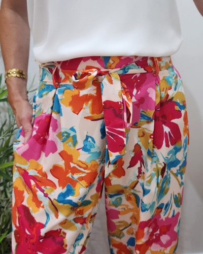Pantalon femme fluide multicolore Malika