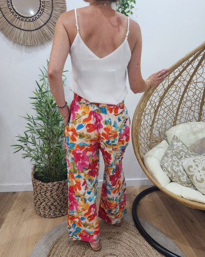 Pantalon femme fluide multicolore Malika