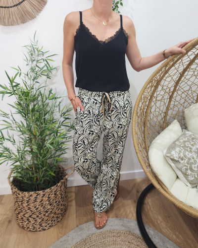 Top à bretelles femme noir Rosaria