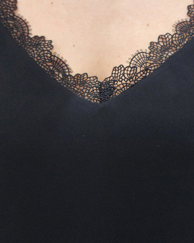 Top à bretelles femme noir Rosaria