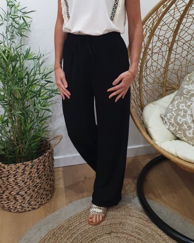 Pantalon femme fluide noir store