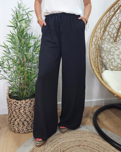 Pantalon femme fluide noir Alma