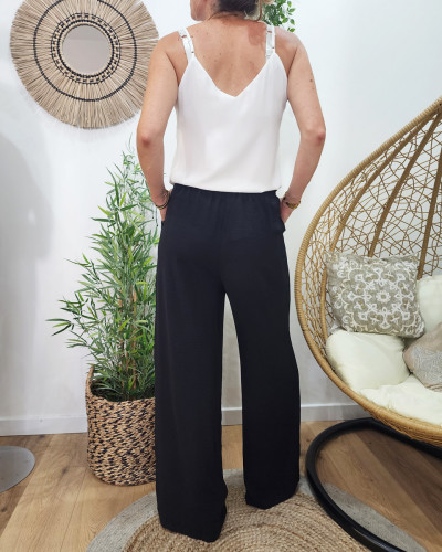 Pantalon femme fluide noir Alma