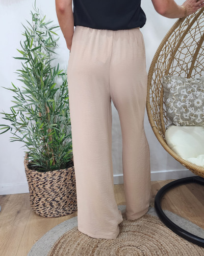 Pantalon femme fluide beige Alma