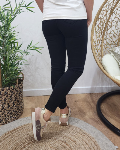 Pantalon femme noir skinny épais