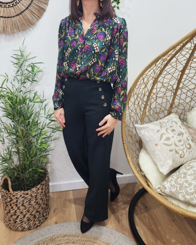 Pantalon fluide sale taille haute