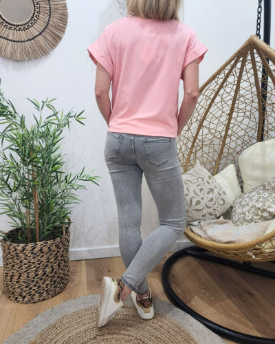 Pantalon femme skinny gris clair delave 25286