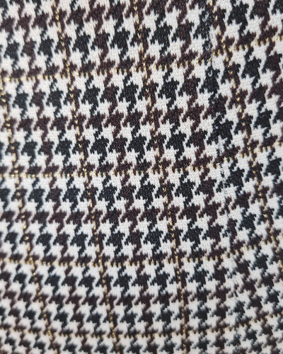 Pantalon femme à carreaux fluide taille haute boutonné Dina