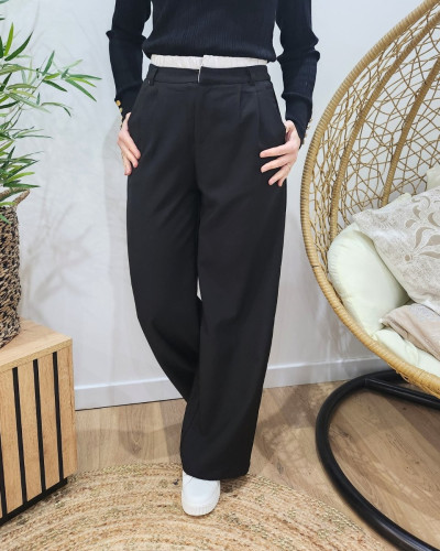 Pantalon femme fluide noir Mara