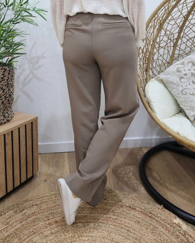 Pantalon femme fluide taupe Allegra