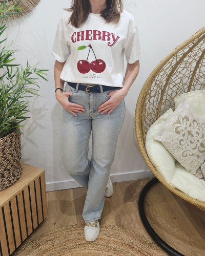 Jean femme bleu clair délavé Wide Leg