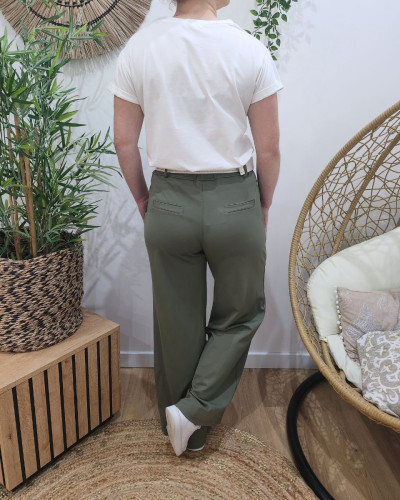 Pantalon femme élastiqué coupe droite Adelheid