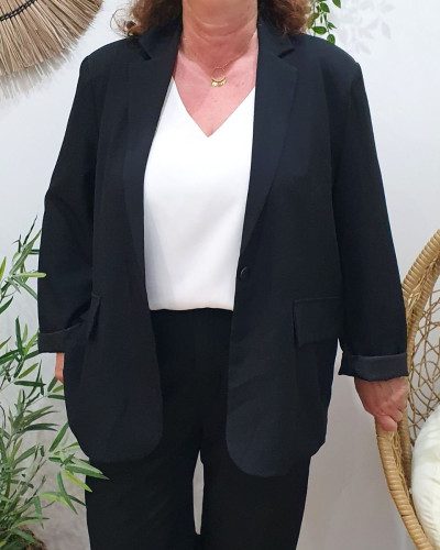 Veste tailleur femme grande taille noir