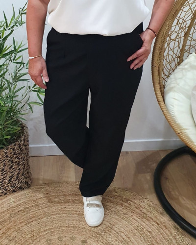 Pantalon tailleur femme grande taille noir