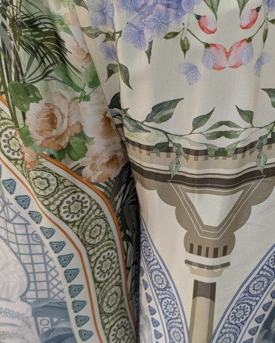 Pantalon fluide femme grande taille à motifs Aliona