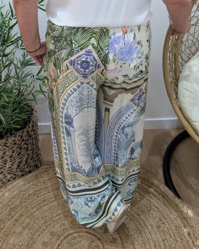 Pantalon fluide femme grande taille à motifs Aliona