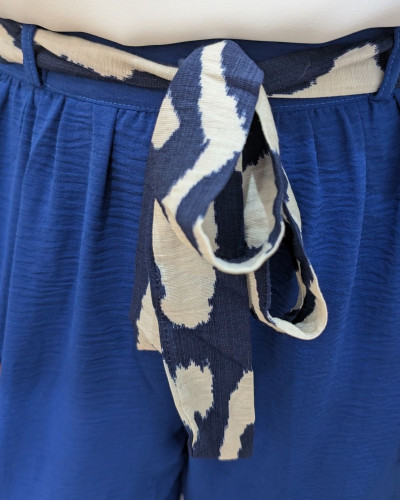 Pantalon femme fluide bleu roi Yunaé
