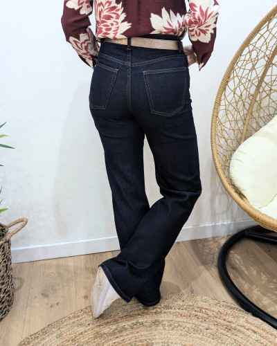 Jean femme Wide leg bleu brut coupe confort