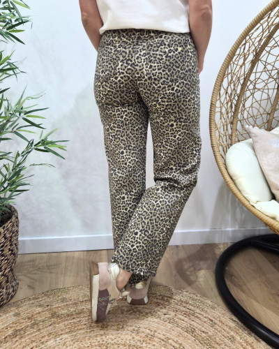 Jean léopard coeur doré Hildur