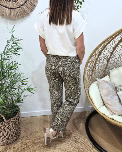 Jean léopard coeur doré Hildur