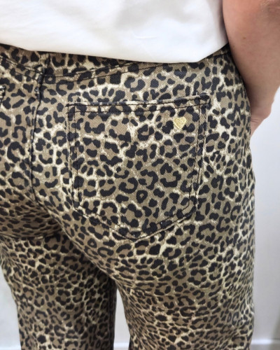 Jean léopard coeur doré Hildur