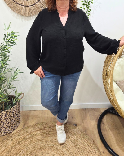 Jean femme élastiqué grande taille bleu moyen Irisia