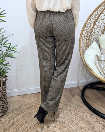 Pantalon femme fluide prince de Galles Zéa