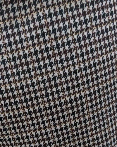 Pantalon femme fluide pied de poule marron noir doré Zéa