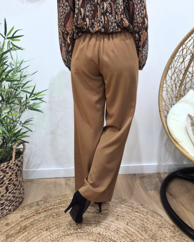 Pantalon femme camel fluide Zéa