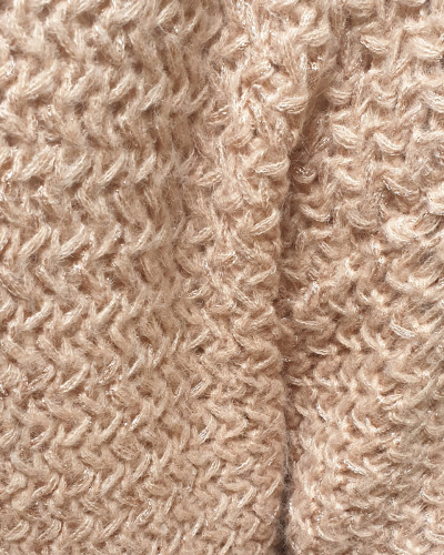 Gilet long rose et cuivré maille douce ajourée