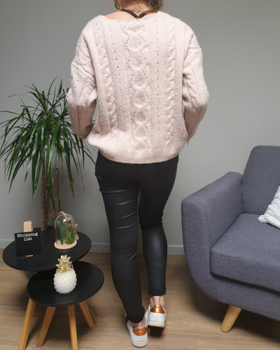 Pull rose pailleté deals