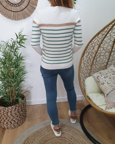 Pull vert amande best sale