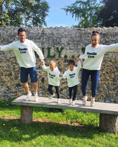 Sweat blanc broderie Famille Cool