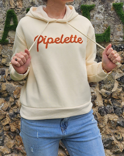 Sweat femme broderie Pipelette