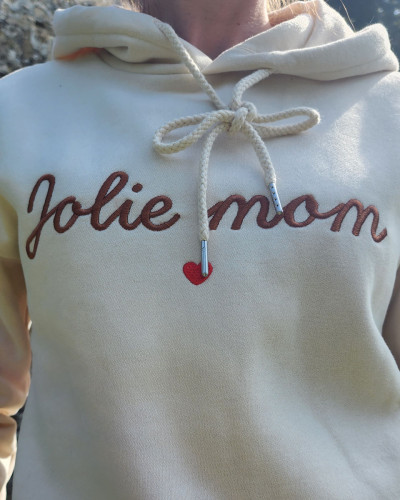 Sweat à capuche femme broderie Jolie Mom