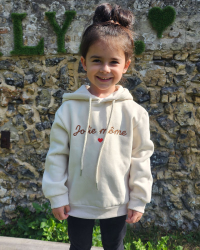 Sweat à capuche enfant broderie Jolie Môme