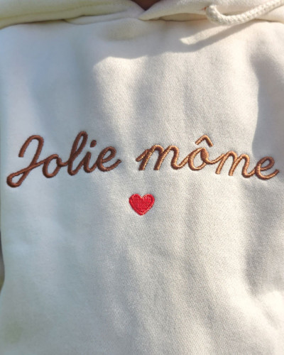 Sweat à capuche enfant broderie Jolie Môme