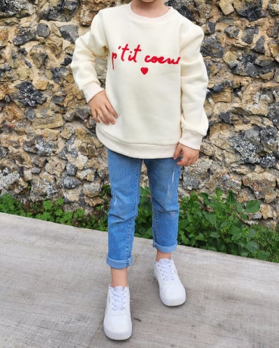 Sweat enfant broderie P'tit cœur