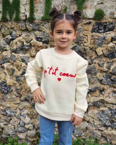 Sweat enfant broderie P'tit cœur